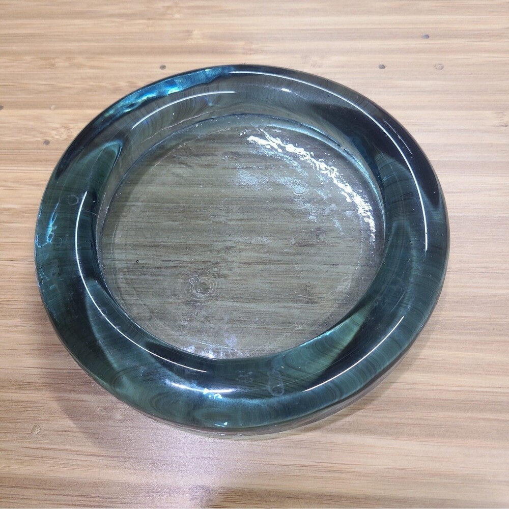 Recycled Glass Candle / Wine Holder Blue 6"